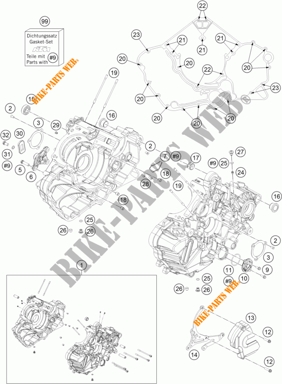MOTORGEHÄUSE für KTM 1190 RC8 R WHITE 2015