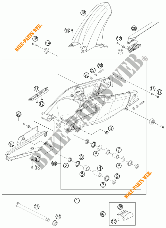 SCHWINGE für KTM 1190 RC8 R WHITE 2015
