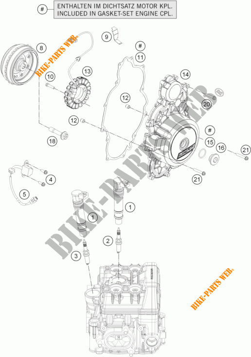 ZÜNDUNG für KTM 1190 RC8 R WHITE 2015