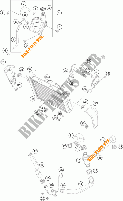 KÜHLSYSTEM für KTM 390 DUKE WHITE ABS 2013