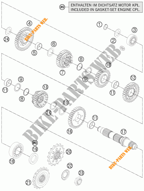 GETRIEBE VORGELEGEWELLE für KTM 1190 RC8 R WHITE 2014