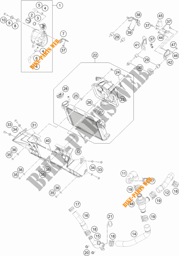 KÜHLSYSTEM für KTM 250 DUKE WHITE 2018