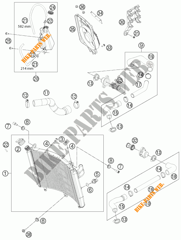 KÜHLSYSTEM für KTM 1190 RC8 R WHITE 2014