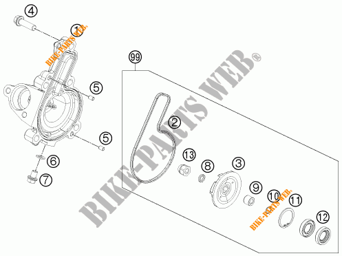 WASSERPUMPE für KTM 250 DUKE BLACK ABS 2015