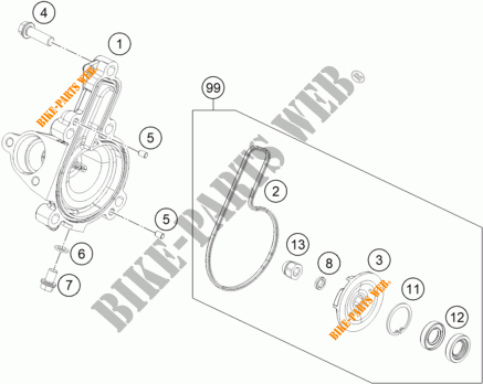 WASSERPUMPE für KTM 200 DUKE ORANGE NON ABS 2016