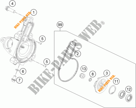 WASSERPUMPE für KTM 200 DUKE WHITE NON ABS 2015