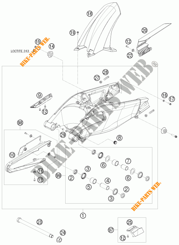 SCHWINGE für KTM 1190 RC8 R TRACK 2012