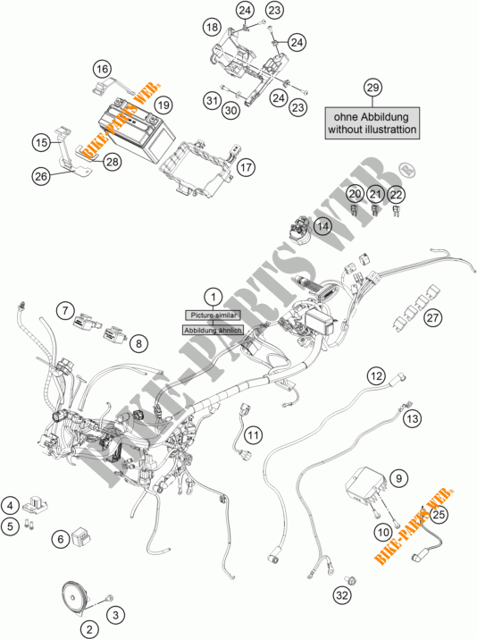 KABELBAUM ELEKTRIC für KTM 125 DUKE ORANGE 2017