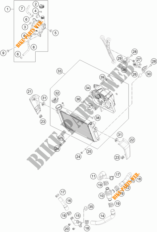 KÜHLSYSTEM für KTM 125 DUKE WHITE ABS 2016