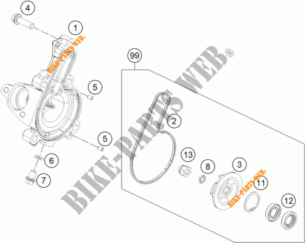 WASSERPUMPE für KTM 125 DUKE WHITE ABS 2016