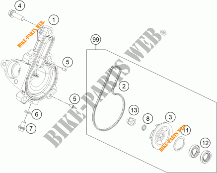 WASSERPUMPE für KTM 125 DUKE ORANGE ABS 2015