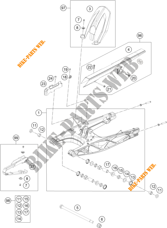 SCHWINGE für KTM 125 DUKE ORANGE ABS BAJ.DIR. 2013 EU F8003M6 2013 EU F8003M6 2013