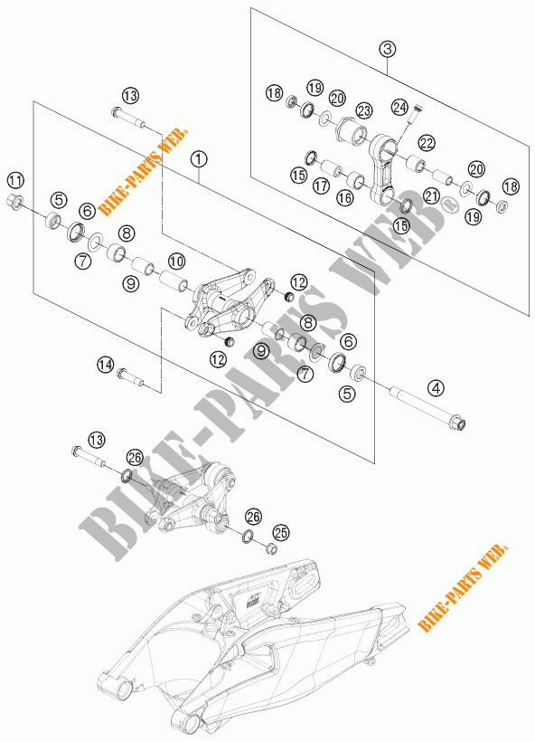 UMLENKUNG STOßDÄMPFER PRO LEVER für KTM 1190 RC8 R BLACK 2012