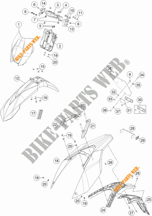 PLASTIK für KTM 690 ENDURO R ABS 2016