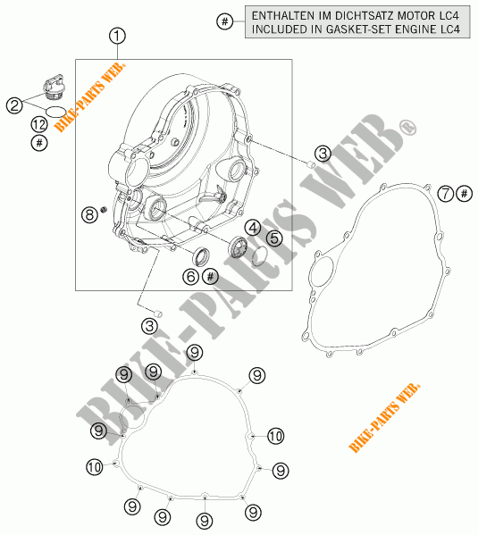 DECKEL KUPPLUNG für KTM 690 ENDURO R ABS 2016