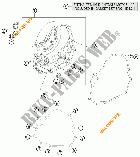 DECKEL KUPPLUNG für KTM 690 ENDURO R ABS 2015