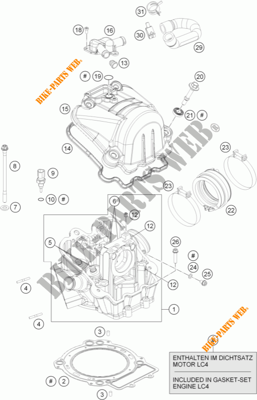 ZYLINDERKOPF für KTM 690 ENDURO R ABS 2015