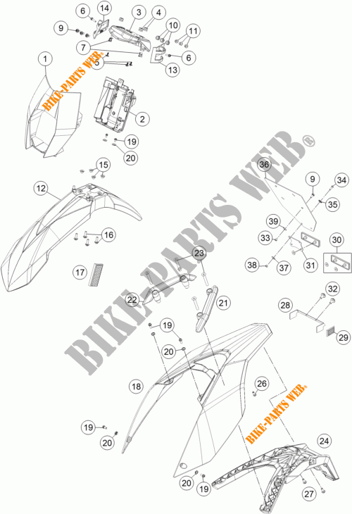 PLASTIK für KTM 690 ENDURO R ABS 2014