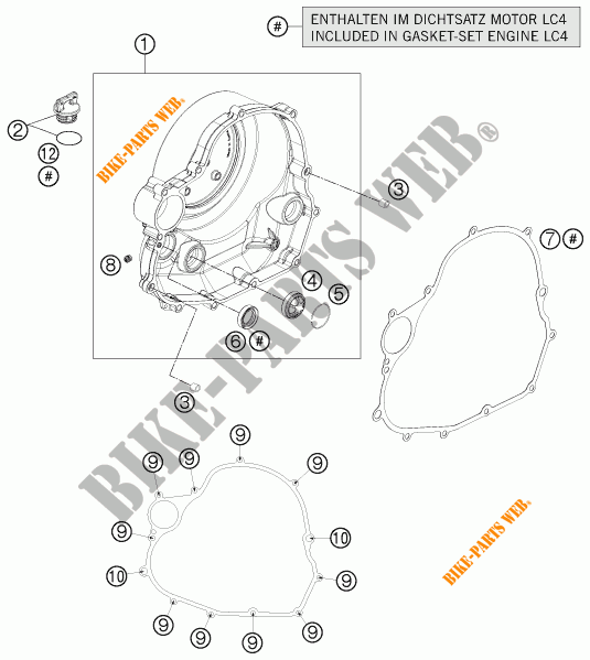 DECKEL KUPPLUNG für KTM 690 ENDURO R ABS 2014