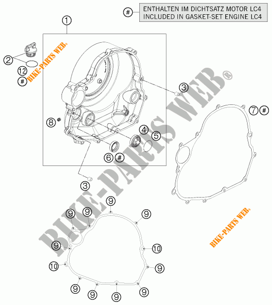 DECKEL KUPPLUNG für KTM 690 ENDURO R 2012