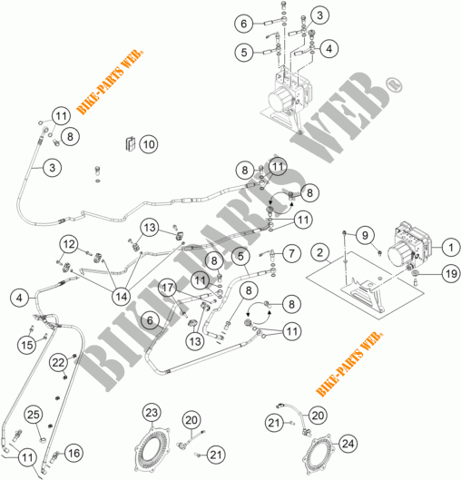 BREMSSYSTEM ABS für KTM 1290 SUPER ADVENTURE S ORANGE 2018