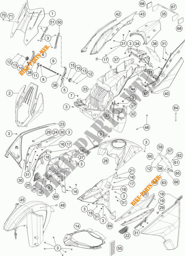 PLASTIK für KTM 1290 SUPER ADVENTURE T 2017
