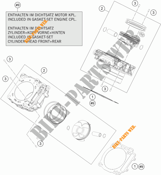 ZYLINDER für KTM 1290 SUPER ADVENTURE T 2017