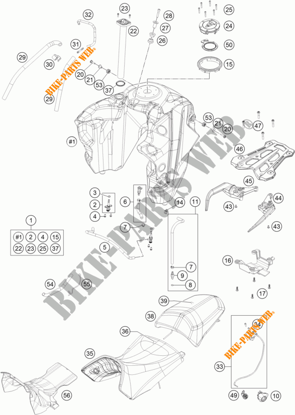TANK / SITZBANK für KTM 1290 SUPER ADVENTURE T 2017