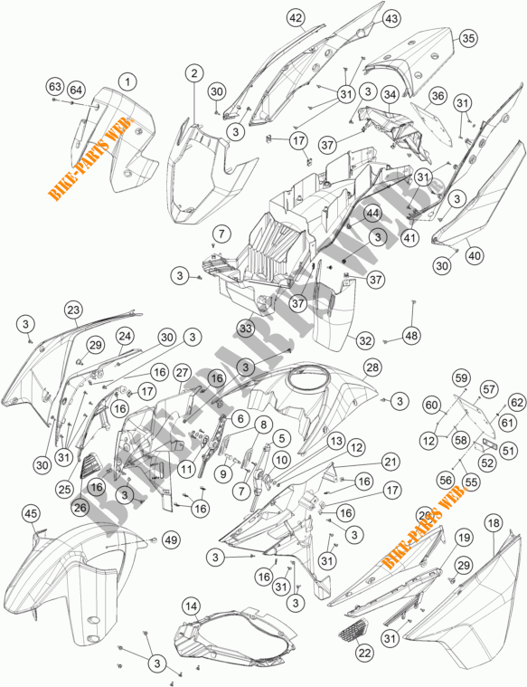 PLASTIK für KTM 1090 ADVENTURE R 2017