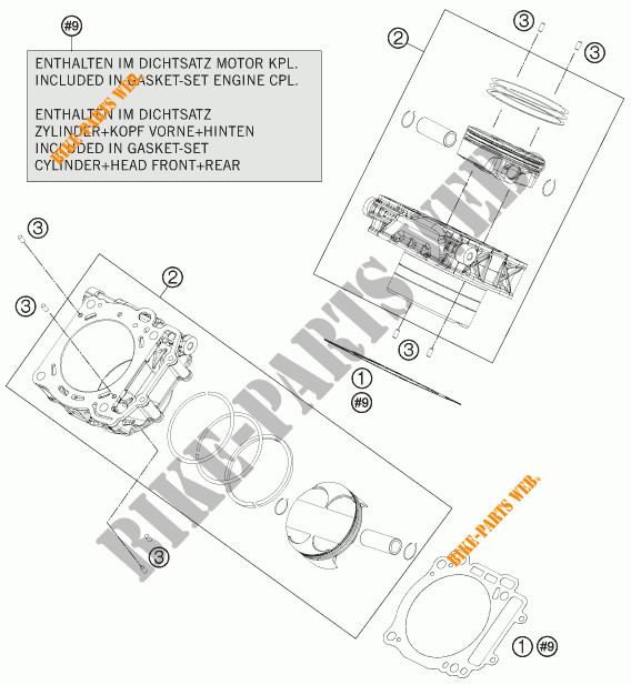 ZYLINDER für KTM 1090 ADVENTURE L 35KW A2 2018