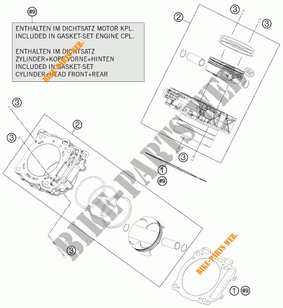 ZYLINDER für KTM 1090 ADVENTURE 2016