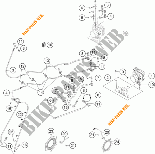 BREMSSYSTEM ABS für KTM 1290 SUPER ADVENTURE WHITE ABS 2016